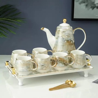 Bộ ấm chén sứ vân đá kèm khay 28-9-15