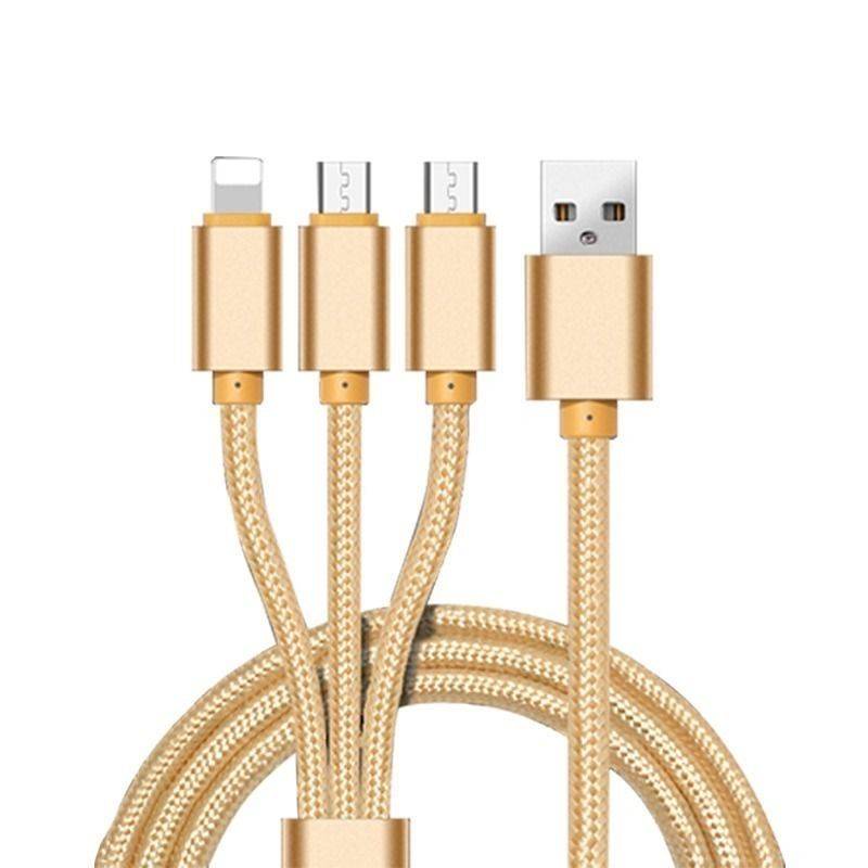 Ღツ Cục Sạc Nhanh Một Đầu Dây Cáp Truyền Dữ Liệu Ba Cổng Sạc Nhanh Cho vivo Xiaomi Hua Hui Android