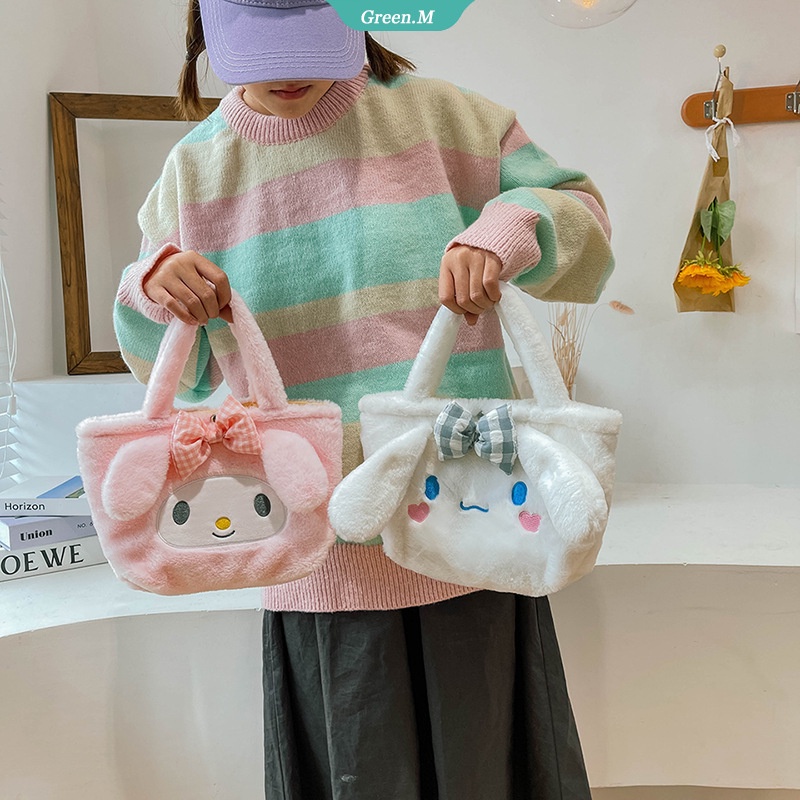 SANRIO Túi Đeo Vai Kiểu Hoạt Hình Cinnamoroll Kitty Nhồi Bông Dễ Thương Cho Bé Gái