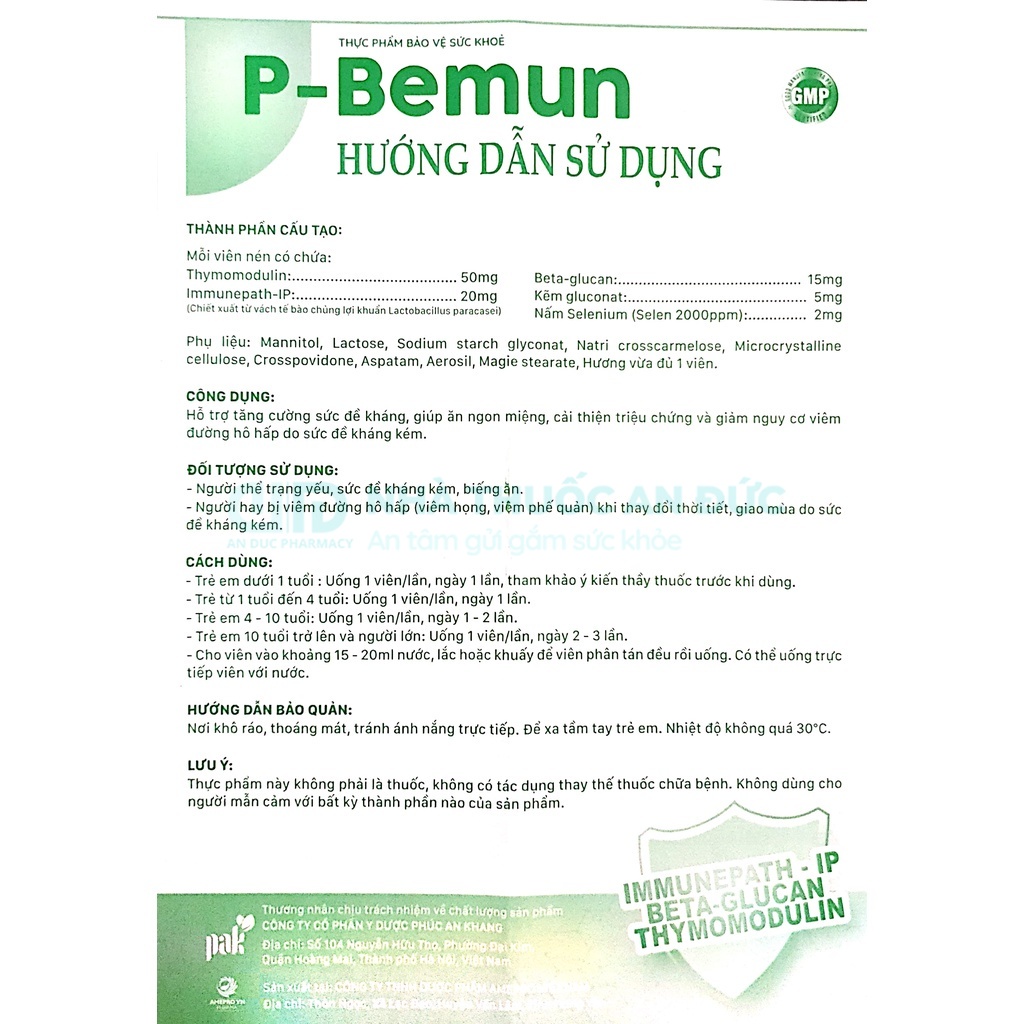 Tăng Miễn Dịch Tăng Đề Kháng Ăn Ngon Pbemun P-Bemun – Nhà thuốc An Đức