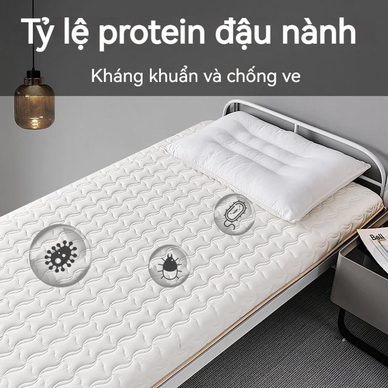 Nệm Sợi Đậu Nành Dày Kháng Khuẩn Cho Giường Đơn Ký Túc Xá Sinh Viên nệm 1 người