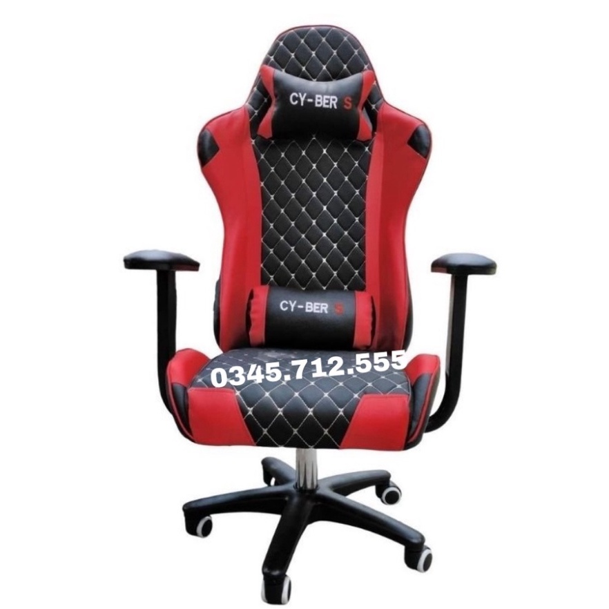 Ghế Gaming , Ghế Văn Phòng Cyber S , Đỏ , Đen  chơi game Dày dặn, nâng hạ, ngả lưng