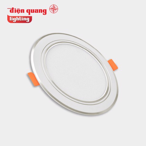 Đèn led âm trần, led panel tròn mỏng Điện Quang PN04 chip led SMD, đổi màu 3 chế độ ánh sáng, viền vàng bạc,  7w,9w, 12w