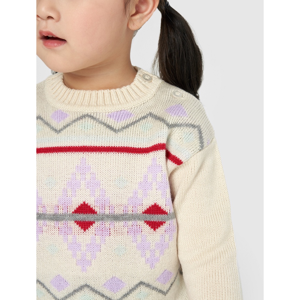 Áo len bé gái CANIFA họa tiết thời trang - 1TE20W005