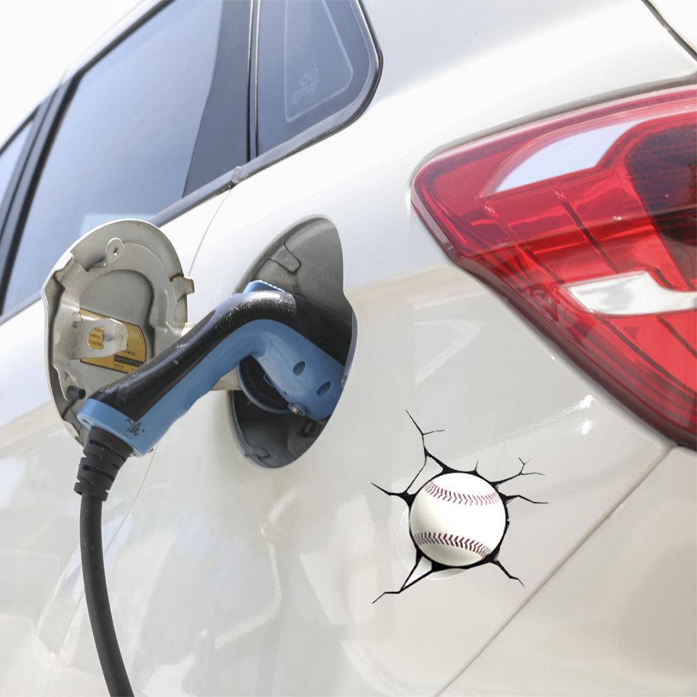 Miếng dán trang trí cửa sổ xe hơi in họa tiết bóng chày 3d độc đáo chống thấm nước