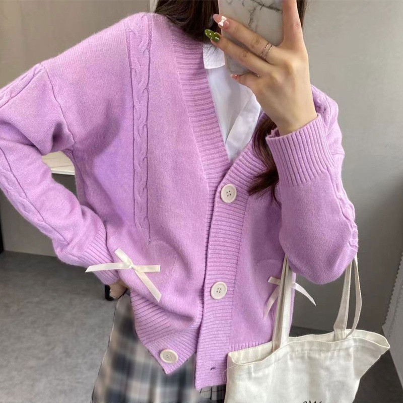 Brroa Áo Khoác Cardigan Dệt Kim Dáng Rộng Cài Nút Thời Trang Mùa Thu Cho Nữ