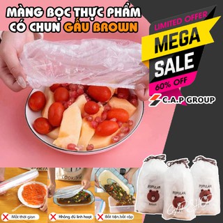 Bọc thực phẩm set túi màng bọc thực phẩm có chun hình gấu đa năng tái xử dụng được nhiều lần AZ SL44