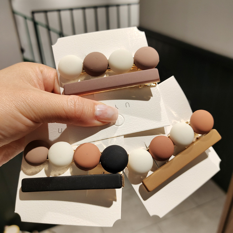 Set Kẹp Tóc Màu Cà Phê Dễ Thương Xinh Xắn Kiểu Hàn Quốc