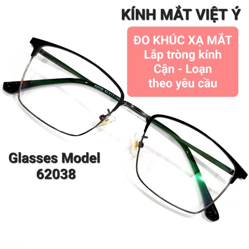 Gọng kính cận nam nữ dáng vuông thời trang chất liệu nhựa dẻo