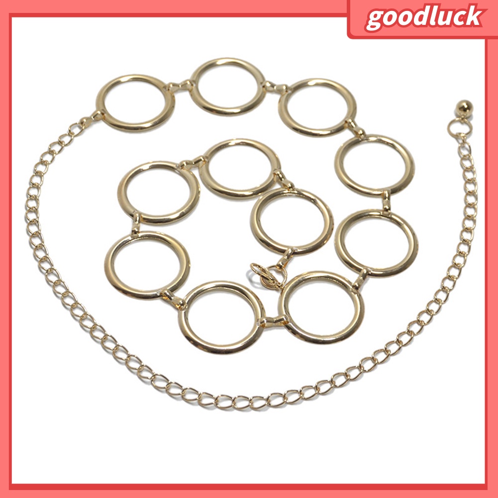 Thắt Lưng Mỏng Khóa Kim Loại Tròn Điều Chỉnh Được Cho Nữ