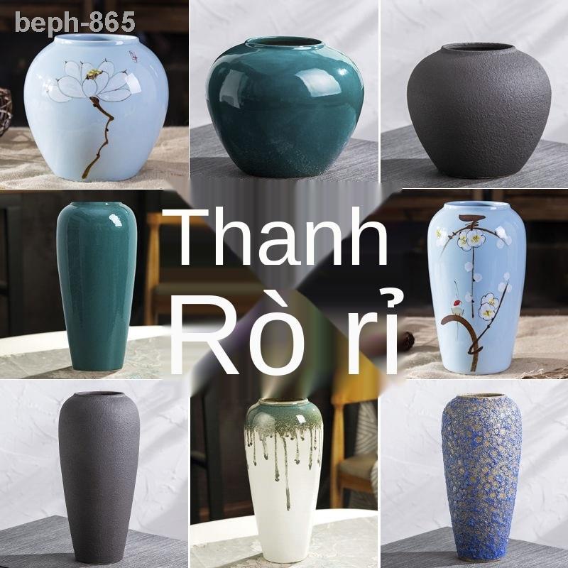 Thông quan và rò rỉ Miễn phí Vận chuyển Jingdezhen Gốm cổ điển Sàn bình hoa Phòng khách Cắm Trang trí chậu
