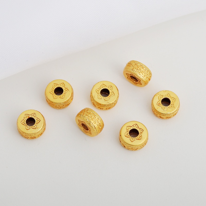 Túi Hạt Xỏ Lỗ Tròn 10mm Màu Sắc Vàng 18k Dùng Để Làm Trang Sức diy