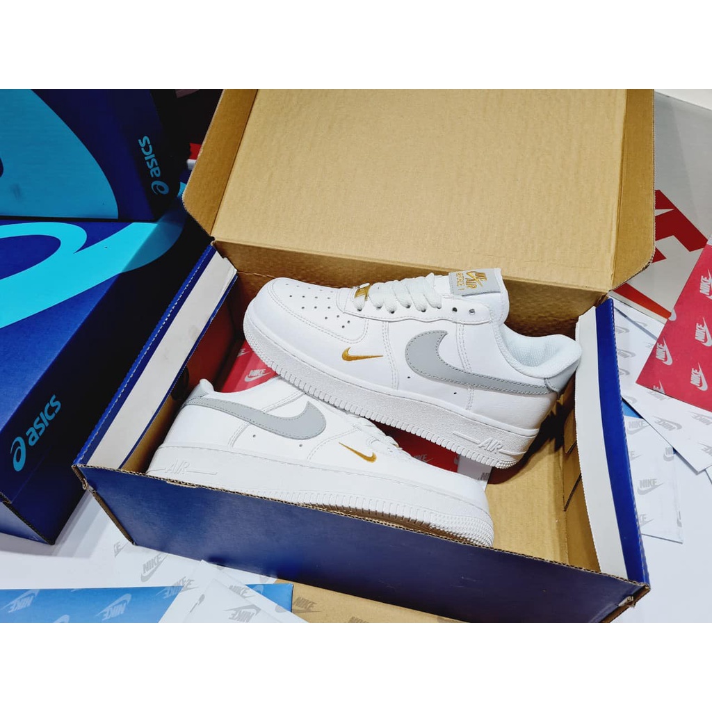 Giày_Nike Nam Nữ Thời Trang, Giày AF1 Air Force 1 Vệt Xám Hàng Đẹp Full Box Bill - Full size 36-43