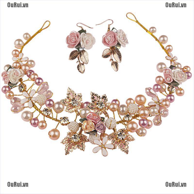 Kẹp Tóc Hình Hoa Đính Đá Xinh Xắn Cho Cô Dâu