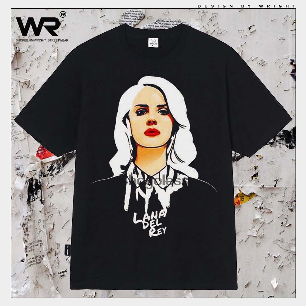 Áo thun Wright Lana Del Rey white hair phong cách vintage retro cotton form rộng