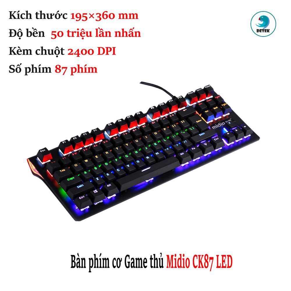 Bàn phím cơ Game thủ Midio CK87 CK104 LED