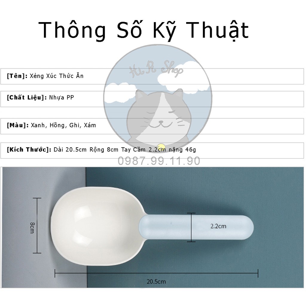 Xẻng Múc Thức Ăn Cho Chó Mèo Chất Liệu Nhựa ABS Kháng Khuẩn Màu Sắc Thời Trang Cho Thú Cưng