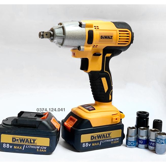 [FREESHIP] Máy Siết Bulong và Bắt Vít DEWALT 88V 2 pin Lõi Đồng (KÈM 5 ĐẦU KHẨU) - máy khoan pin dewalt