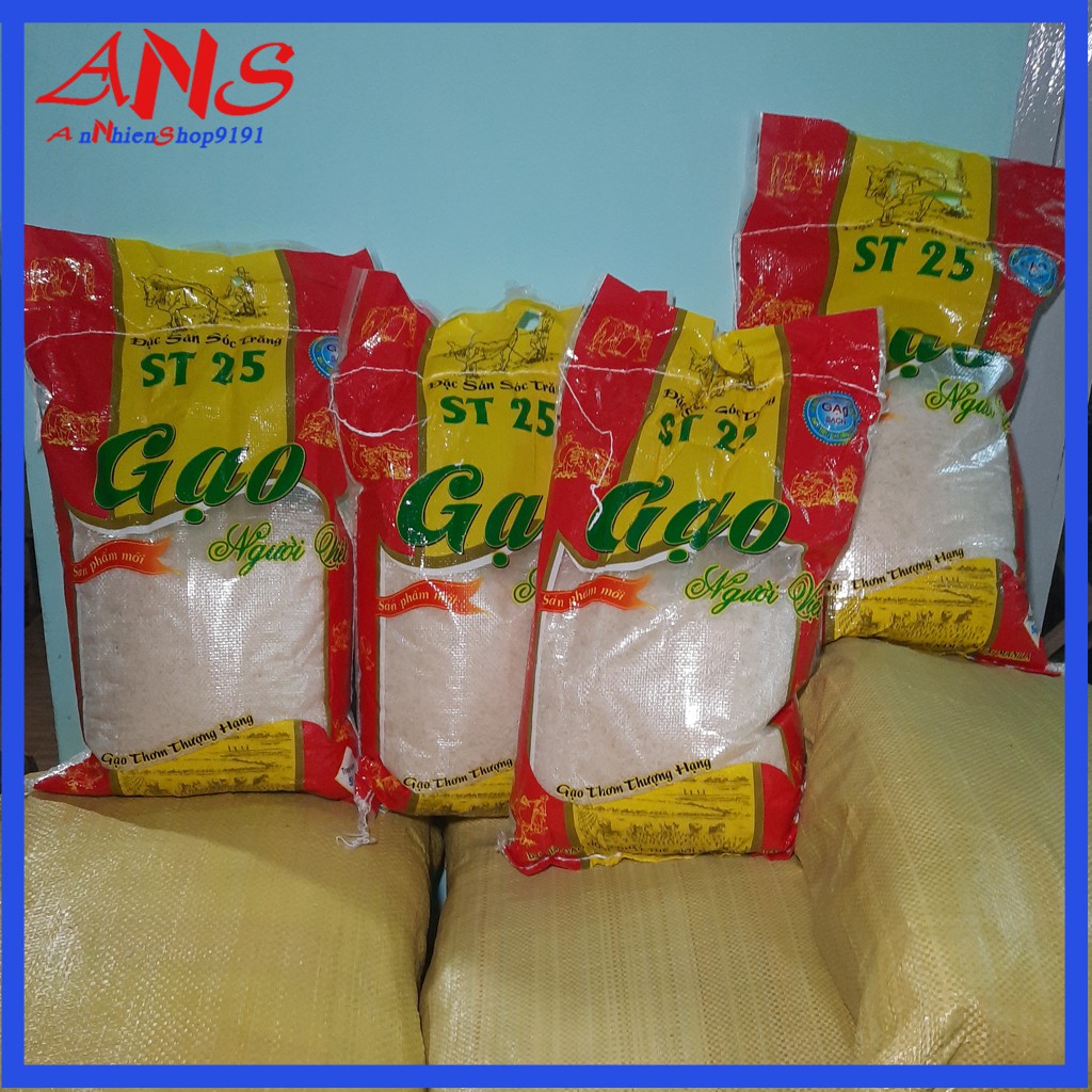 Gạo ST25 Túi 5Kg - Đạt Giải Gạo Ngon Nhất Thế Giới Năm 2019 tại Manila - Đặc Sản Sóc Trăng