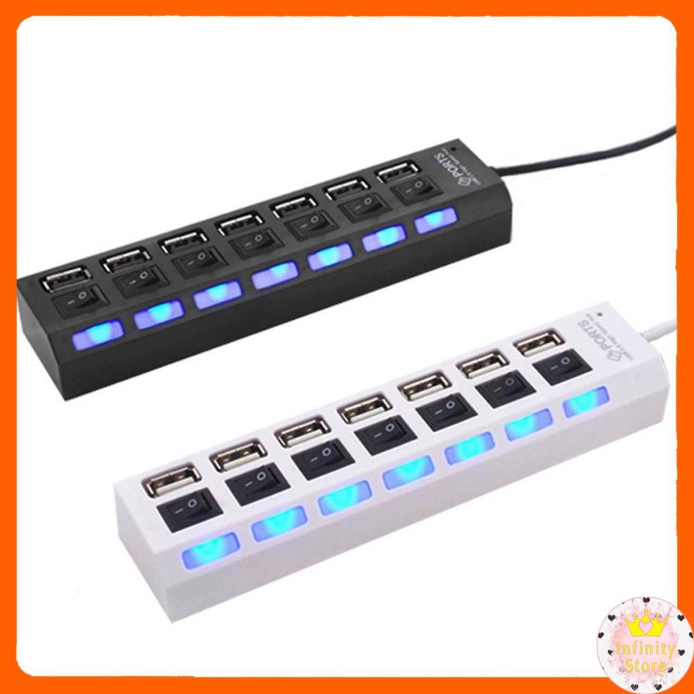 BỘ CHIA 4 VÀ 7 CỔNG USB HUB 2.0 CÓ CÔNG TẮC INFINY DECOR