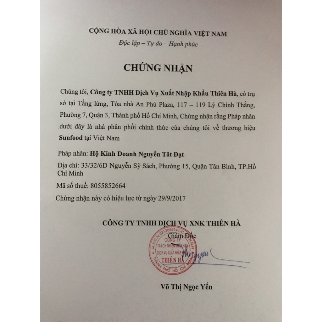 Hạt Chia Mỹ Sunfood 250g