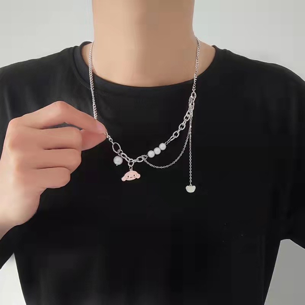 Vòng cổ Hợp Kim Mặt Hình Đầu Lâu Đính Ngọc Trai Nhân Tạo Xinh Xắn Cho Nữ