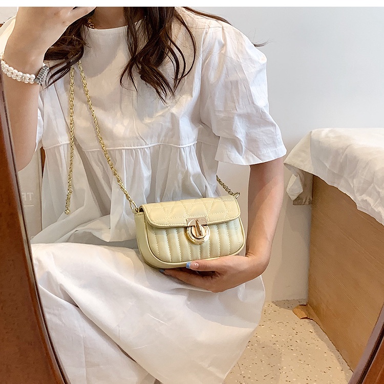 Túi đeo vai IELGY dáng vuông cỡ nhỏ phối dây xích thời trang cho nữ