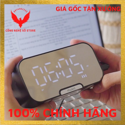 Loa Bluetooth G10 tích hợp đồng hồ, đài FM, Đồng hồ báo thức, nhiệt độ, màn hình gương đèn LED.