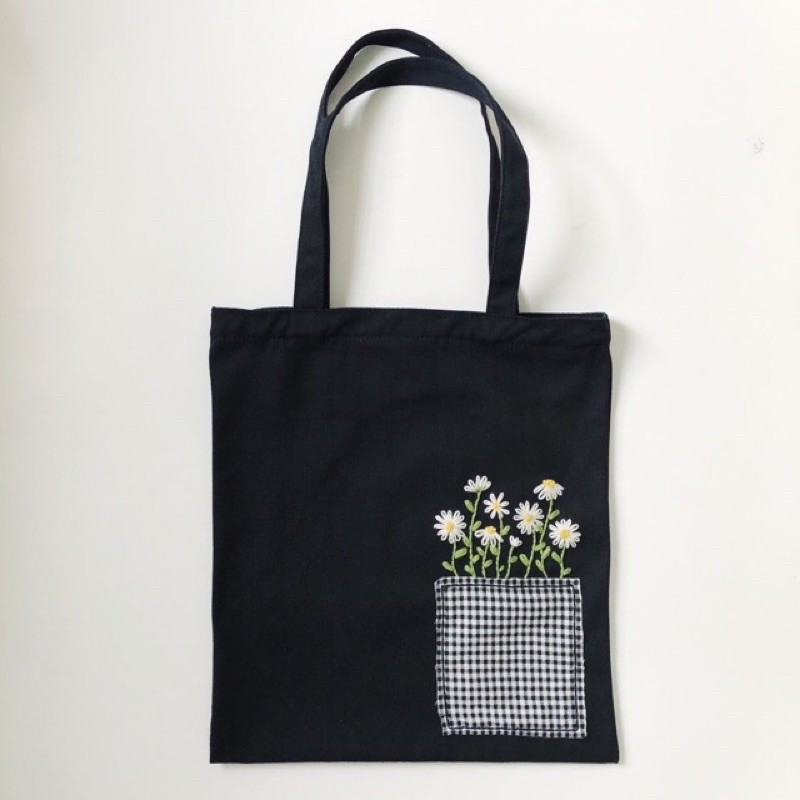 Túi tote vải thêu tay - thêu tên  thêu theo yêu cầu