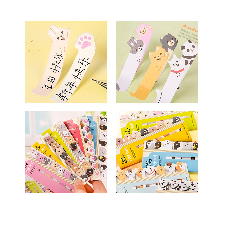 Book Mark Giấy Stick Marker Đánh Dấu Sách Hình Động Vật Peep Out