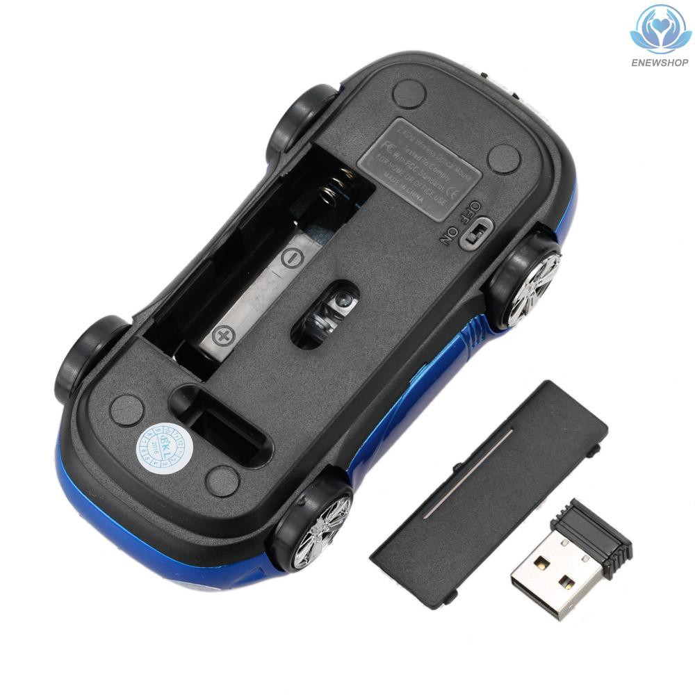 【enew】2.4GHz Wireless Racing Car Shaped Optical USB Mouse/Mice 3D 3 Buttons 1000 DPI/CPI for PC Laptop Desktop