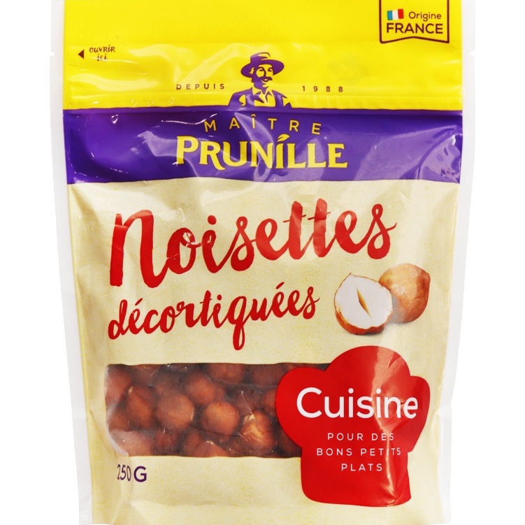 QUẢ PHỈ/HẠNH NHÂN KHÔNG VỎ NOISETTES DÉCORTIGUÉES HIỆU MAITRE PRUNILLE (250G)