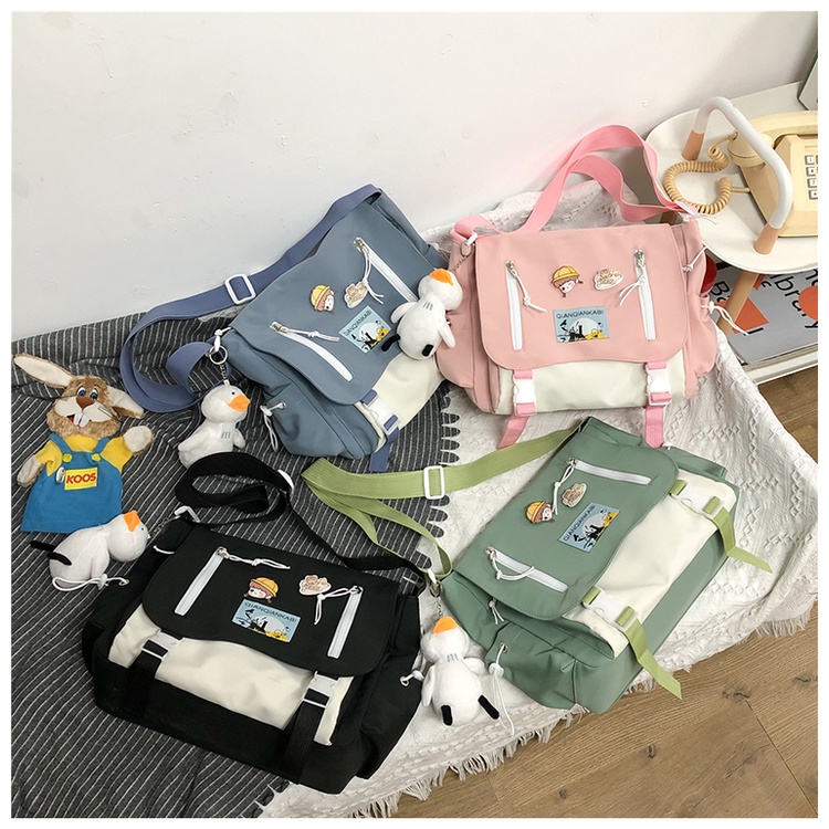 Túi Đeo Chéo Vai Bằng Nylon Thời Trang Hàn Quốc Dễ Thương Kích Thước Lớn 2022 Dành Cho Nữ