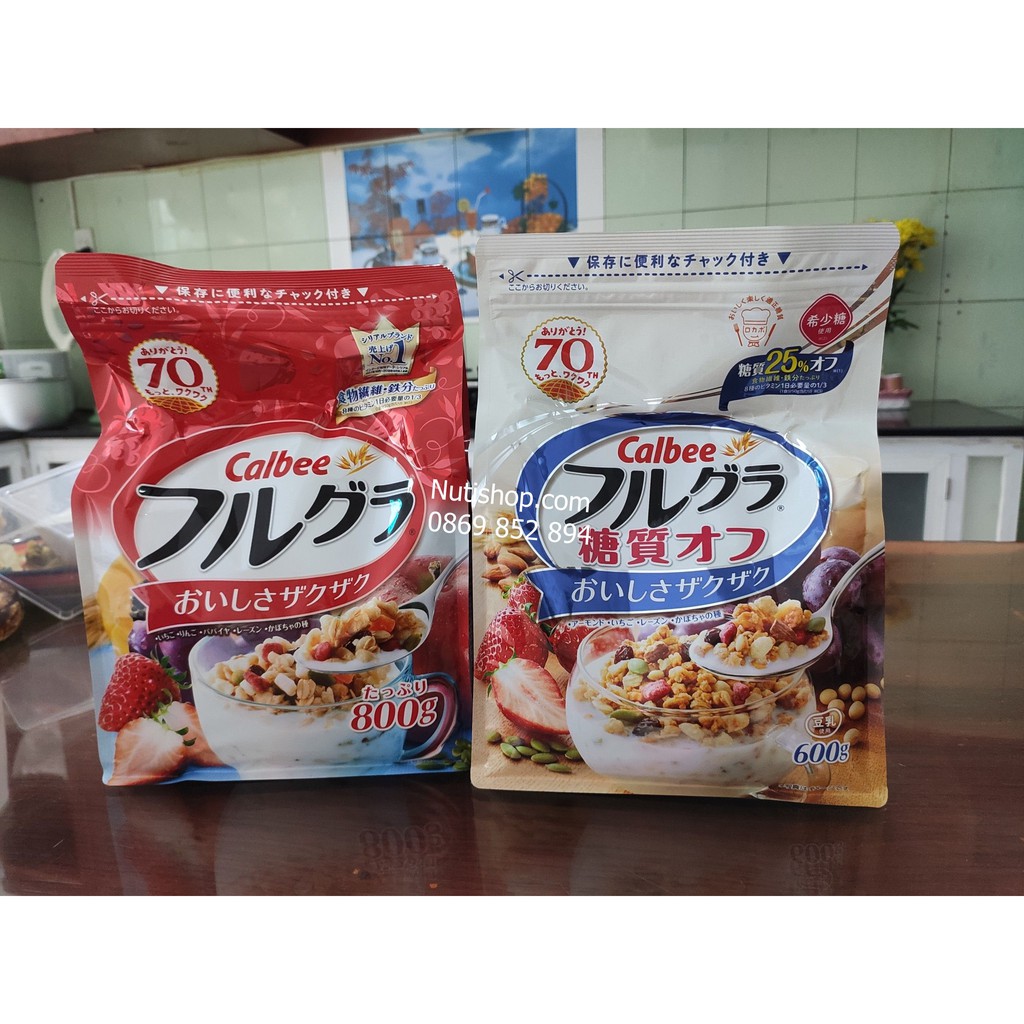 Combo 2 gói ngũ cốc Calbee Nhật bản Date mới nhất tiện lợi ăn kiêng giảm cân ăn sáng dinh dưỡng cho cả gia đình