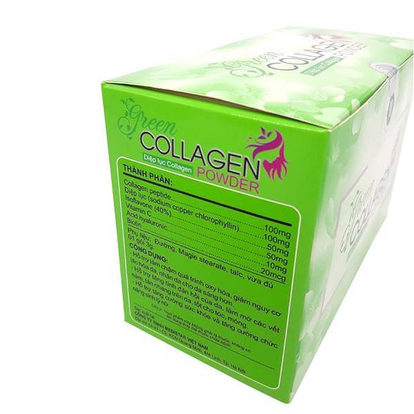 Diệp Lục Collagen Chính Hãng - Green Collagen Powder Hộp 30 Gói