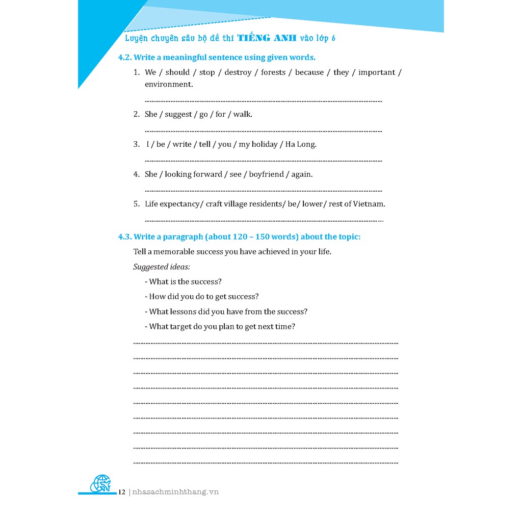 Sách - Luyện chuyên sâu bộ đề thi tiếng anh vào lớp 6