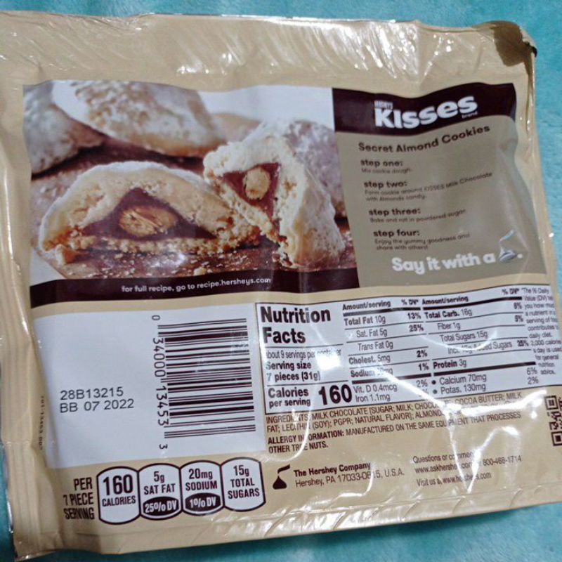 Socola hershey's Kisses chocolate gói 283g của Mỹ