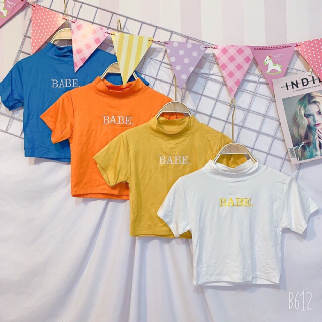 Áo Croptop Cổ Lọ Bae💕