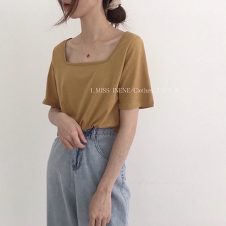 Áo thun giấy basic cổ vuông