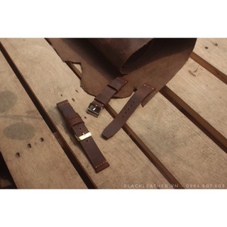Dây đồng hồ Da Bò Handmade [ Tặng Kèm khóa + 1 tool thay dây ] - BT06