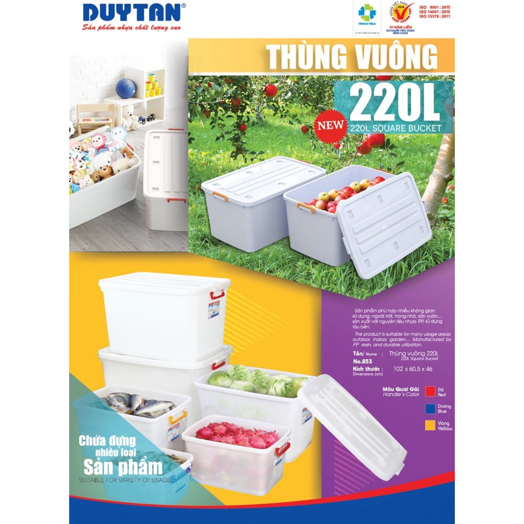 COMBO 5 Thùng nhựa duy tân 30L TRONG SUỐT