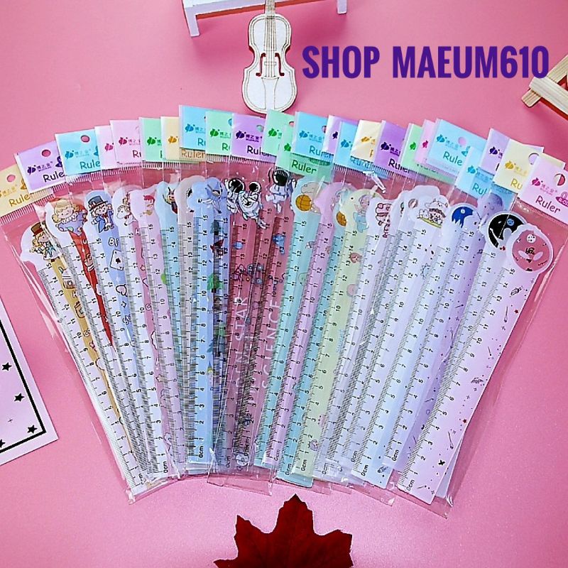 Thước kẻ 15cm hoạ tiết dễ thương dành cho học sinh Thước thẳng cute ShopMaeum610