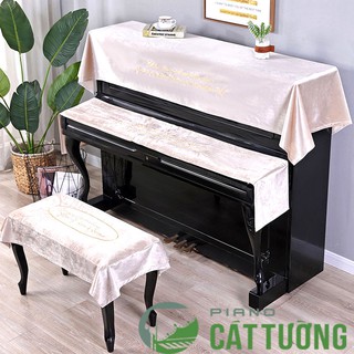 khăn phủ đàn piano vải nhung lụa cực sang