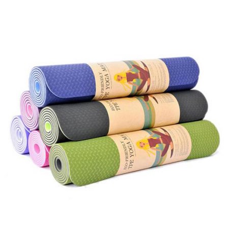 Thảm Tập Yoga Tpe 2 Lớp 6mm Chống Trượt Cao Cấp Tặng Kèm Túi