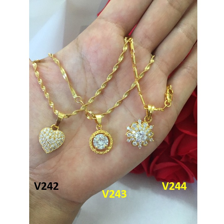 Dây Chuyền, Vòng Cổ Nữ Mạ Vàng V242 V243 V244 NaMoo Jewelry