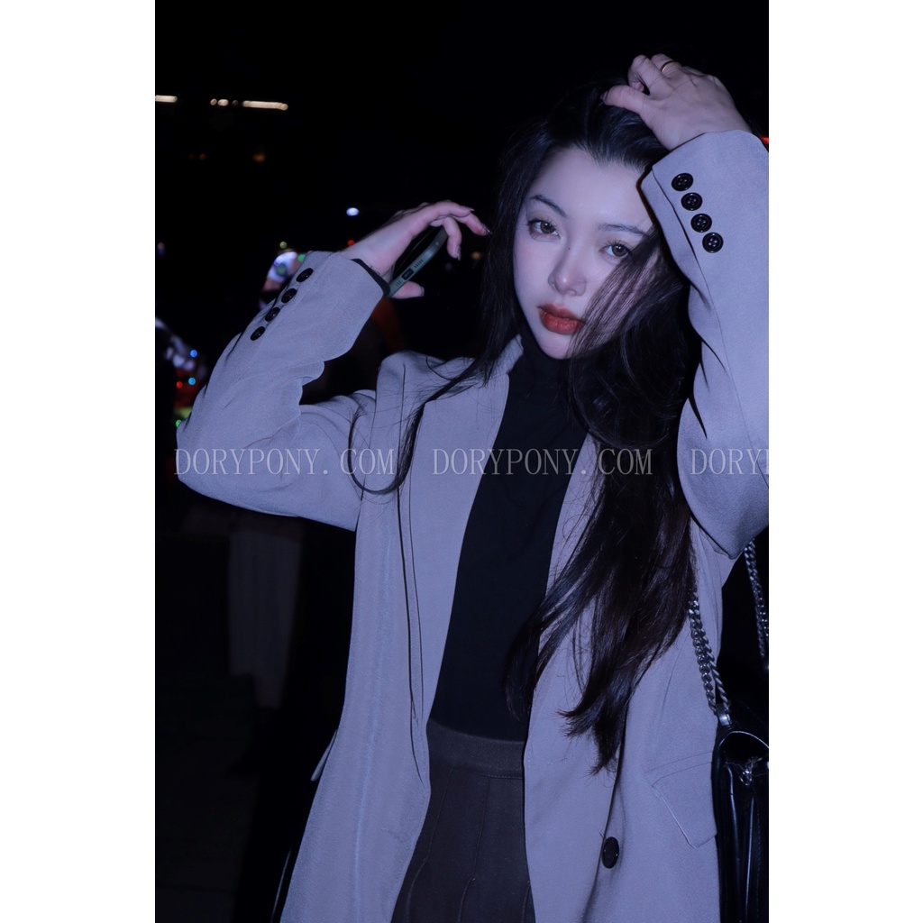 (HÀNG ĐẸP TUYỂN) - Áo Khoác Blazer Trơn PRESENT RETRO Jacket 2 LỚP DORY&amp;PONY THANH LỊCH – AK153 (3 MÀU)