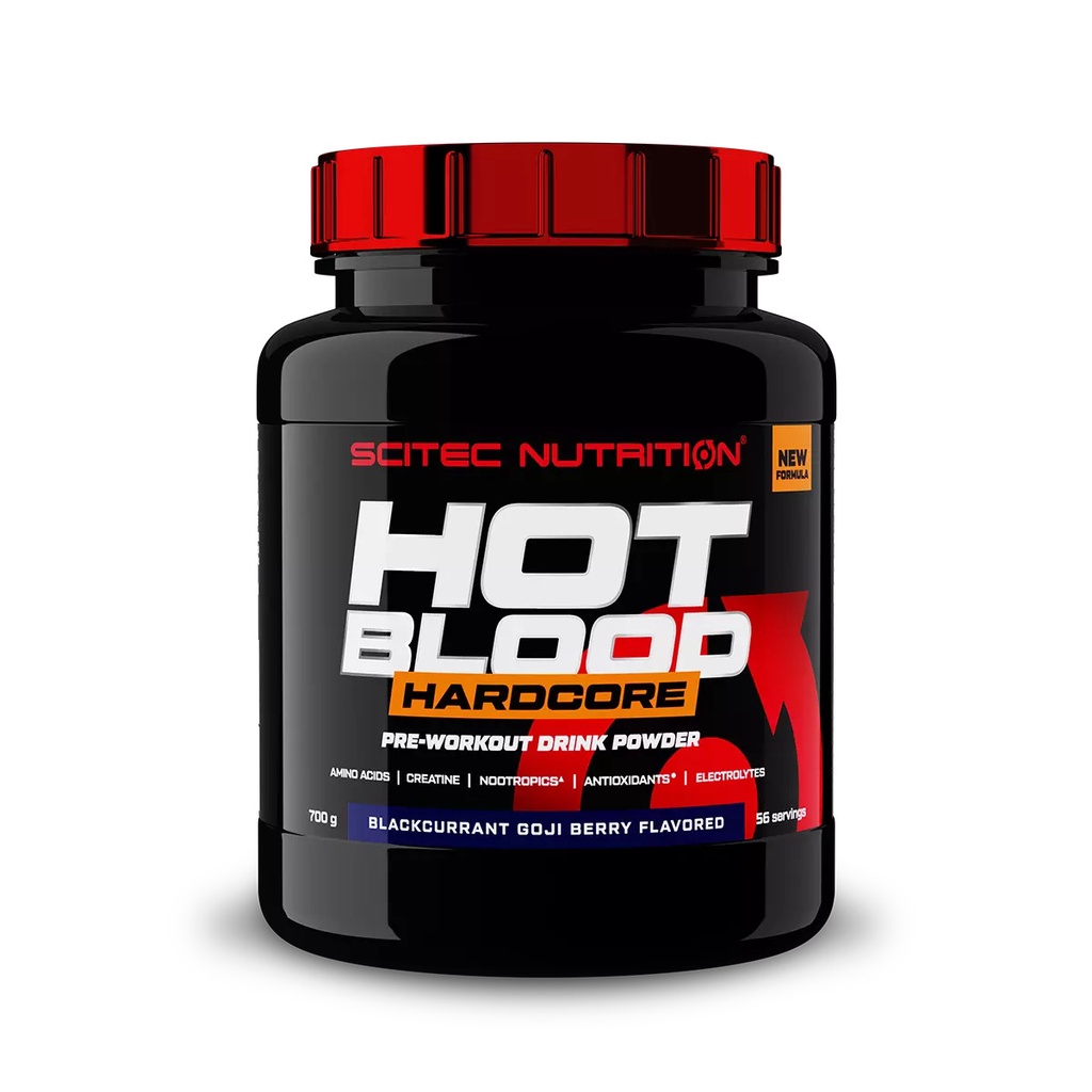 PRE WORKOUT SCITEC NUTRITION Hot Blood Hardcore Sản Phẩm Dùng Trước Tập 700G 56 Lần Dùng