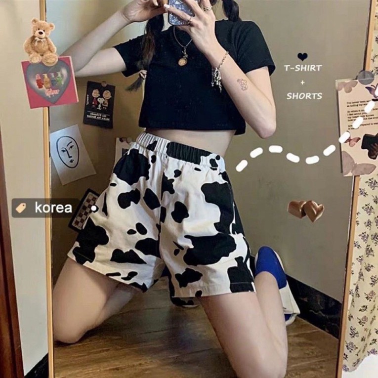 Quần Đùi Bò Sữa Cute, Quần Short Nữ Hoạ Tiết Bò sữa_TopOneStore | BigBuy360 - bigbuy360.vn
