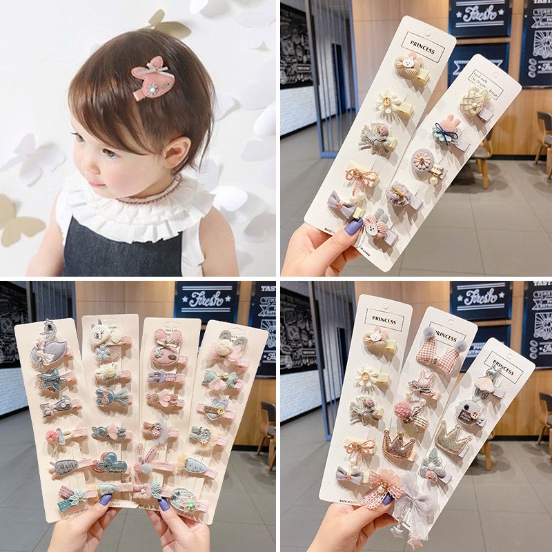 Set Kẹp Tóc Đính Nơ Dễ Thương Thời Trang Cho Bé