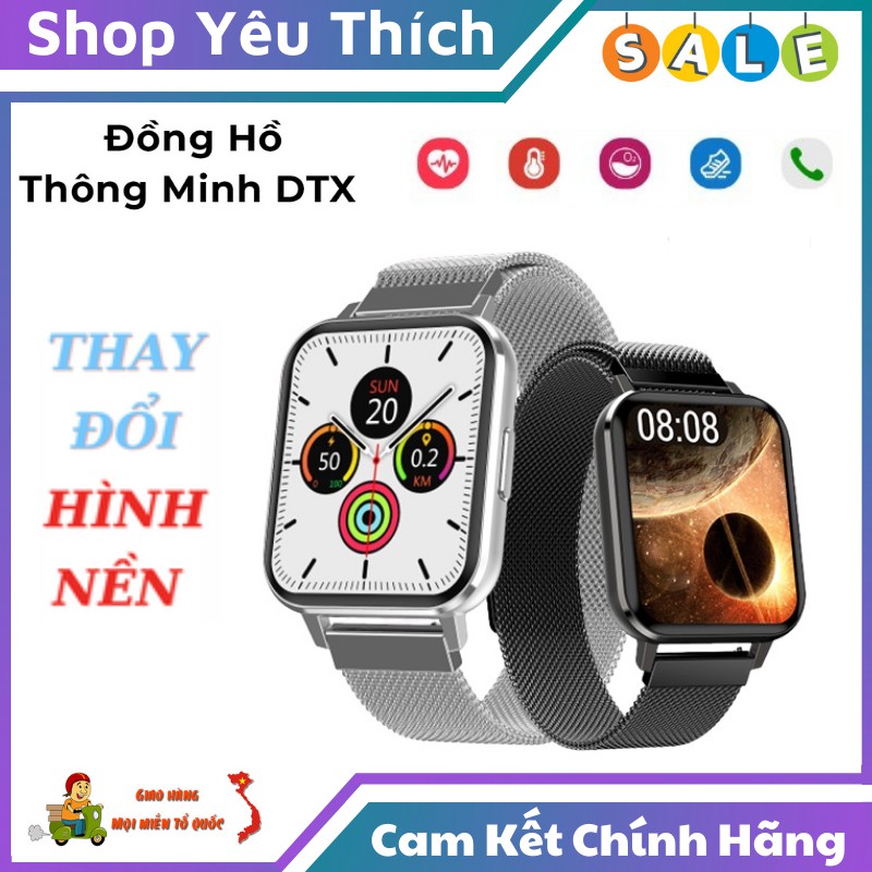 Đồng Hồ Thông Minh DTX Kết Nối Qua Bluetooth Thay Đổi Hình Nền Tùy Ý Màn Hình Full Viền Tương Thích Cả Android Và IOS